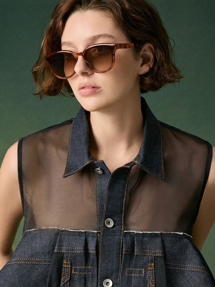 Violette Tortoiseshell Oval Sunglasses, T. Shell, hi-res