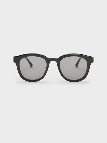 Violette Oval Sunglasses, Black, hi-res