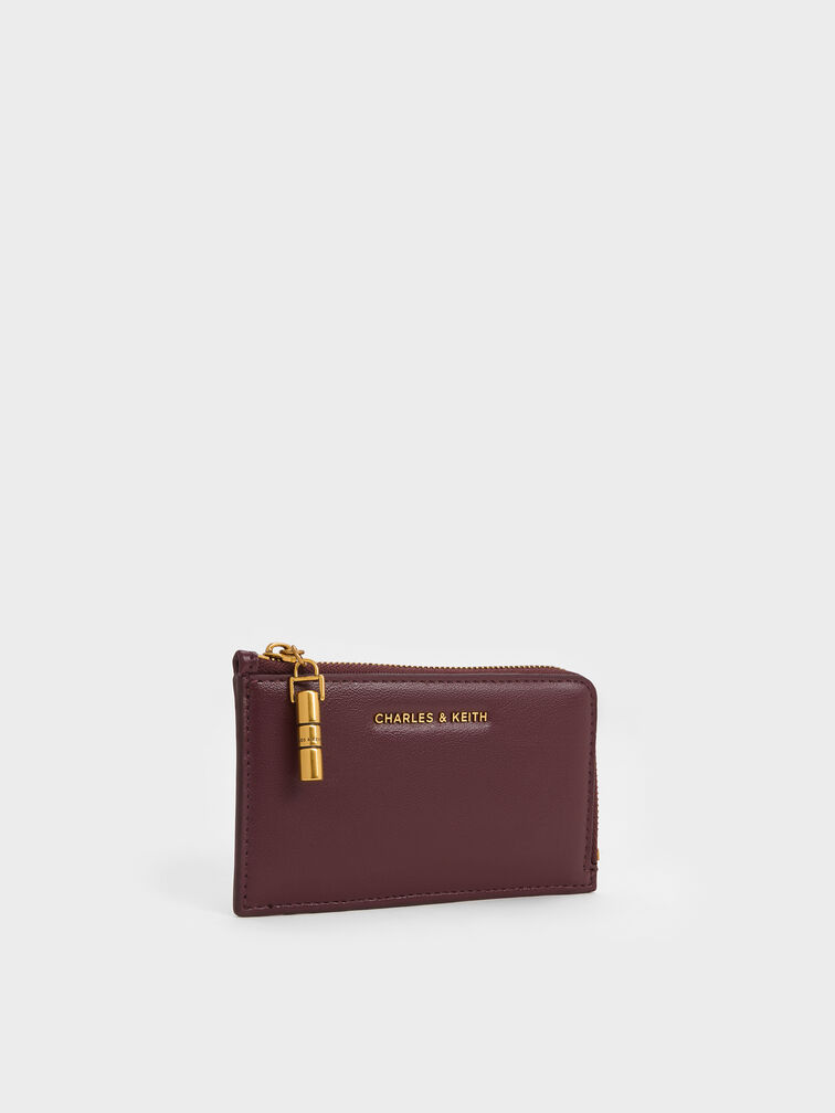 Dompet Card Holder Zip-Arounc Cesia, Wineberry Red, hi-res