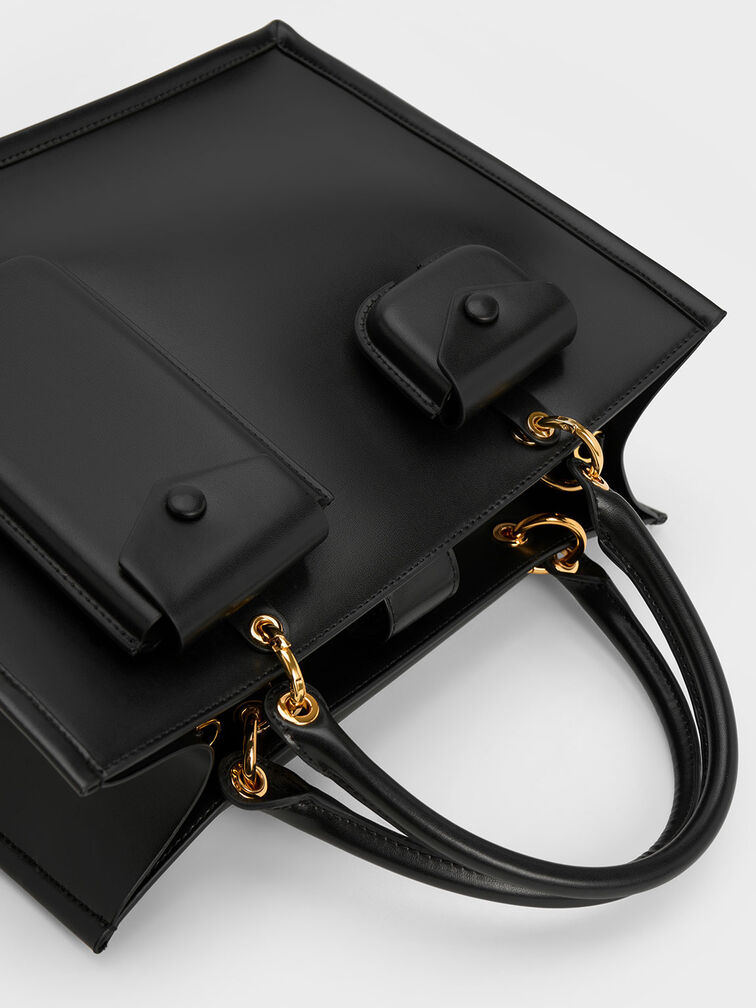 Tas Tote Bag Amber Multi-Pouch, Black, hi-res