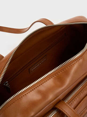 Atwood Chain Elongated Shoulder Bag, Distressed Tan, hi-res