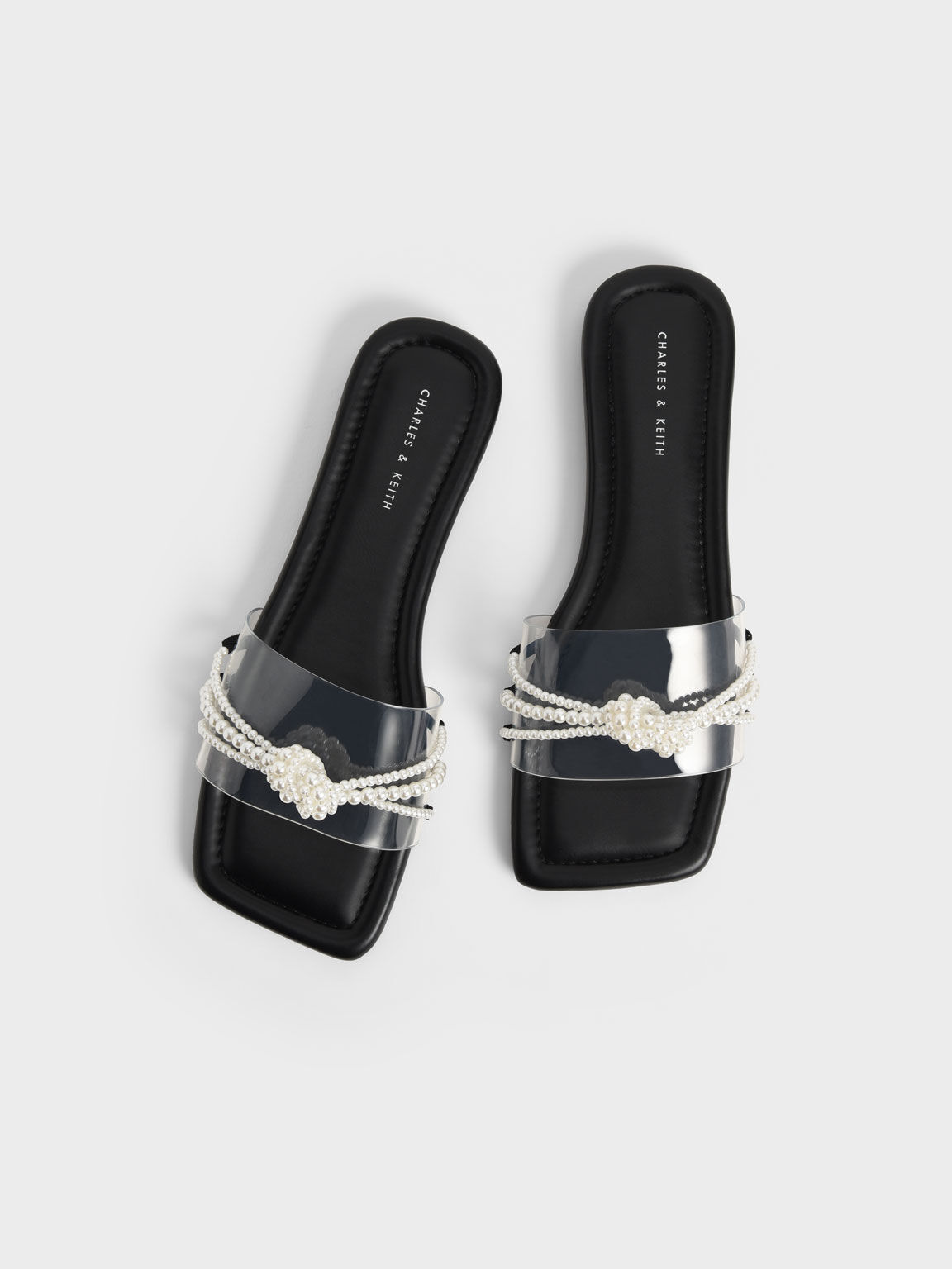 Sandal Slide Bead Embellished, Black, hi-res