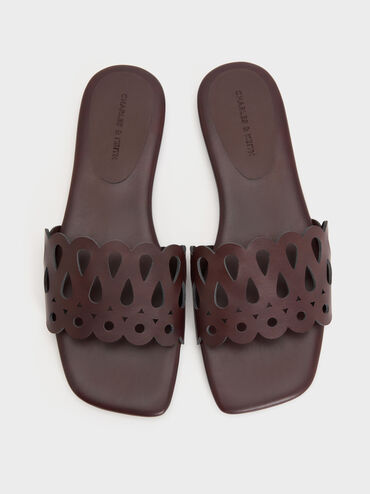 Sandal Slide Cut-Out, Maroon, hi-res