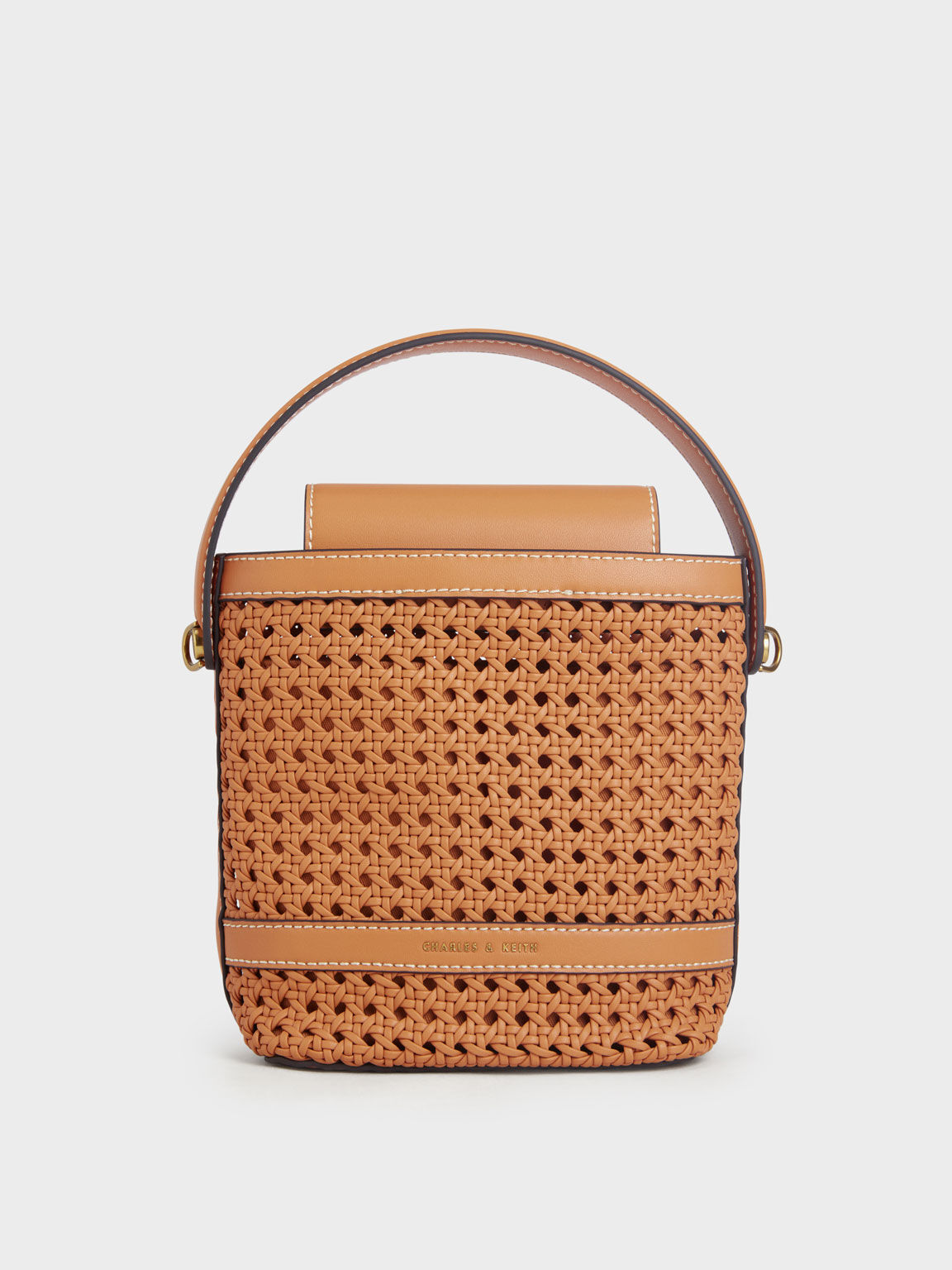 Cecily Woven Bucket Bag, Pumpkin, hi-res