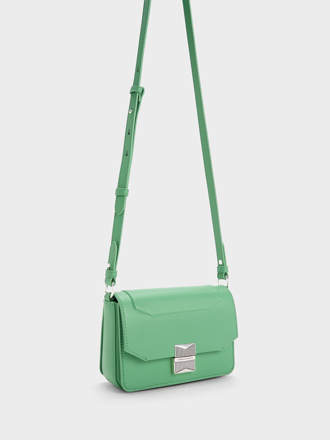 Kalinda Metallic Accent Boxy Bag, Green, hi-res