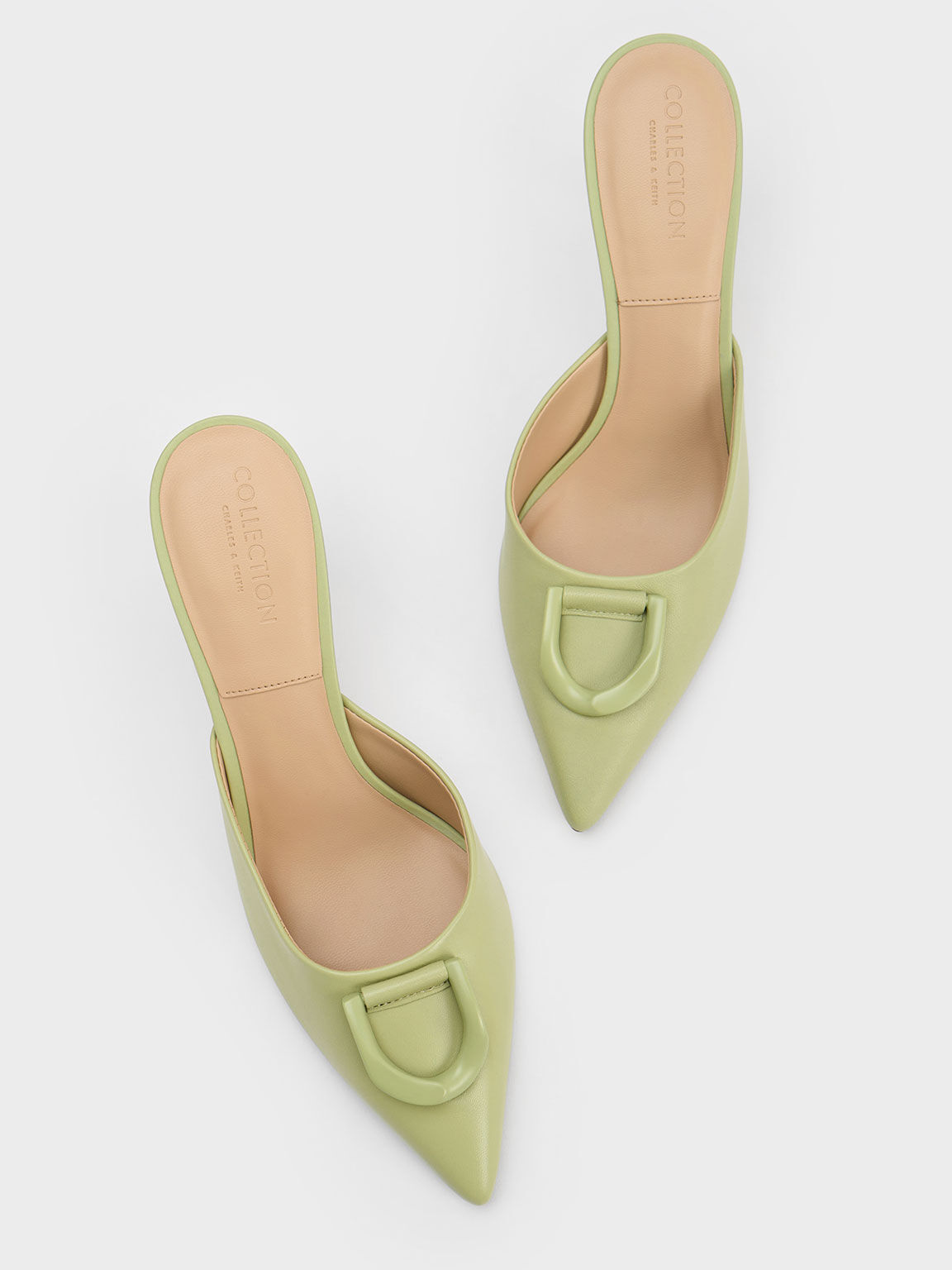 Sepatu Mules Gabine Patent Leather, Green, hi-res