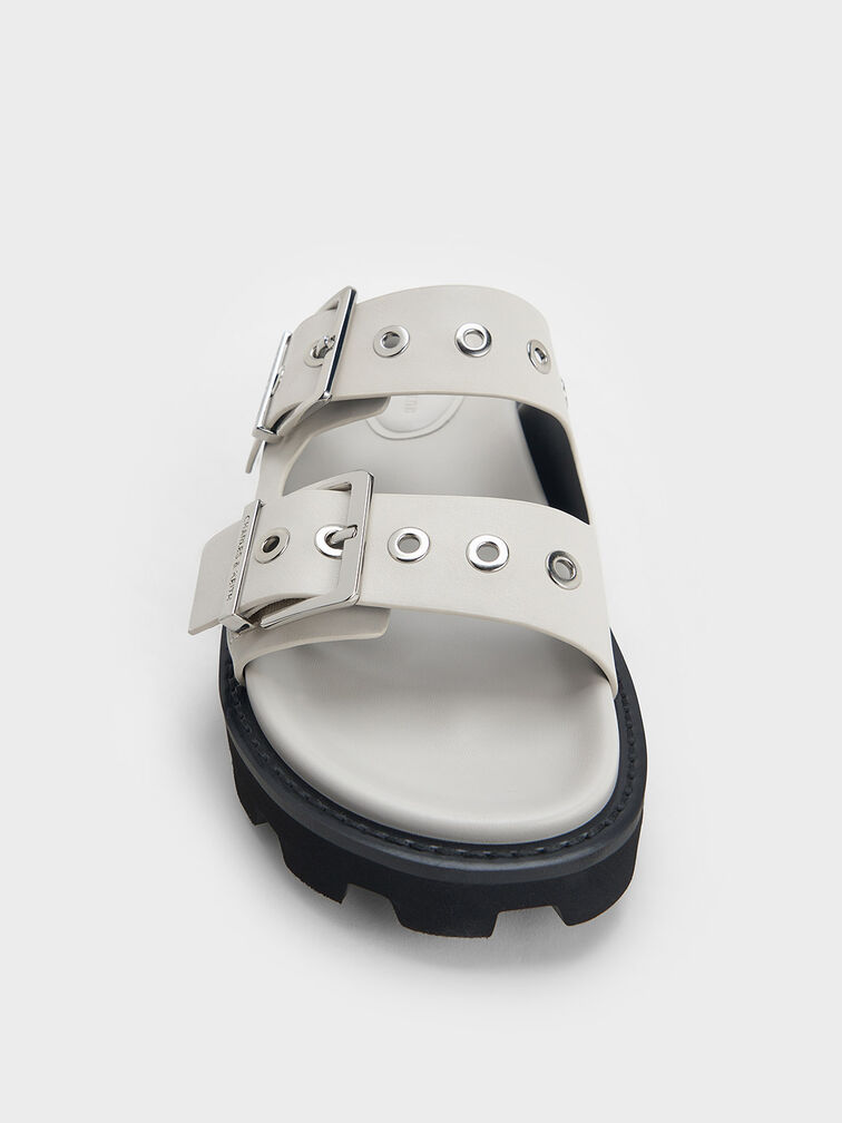 Sandal Slides Grommet Double-Strap Trill, White, hi-res