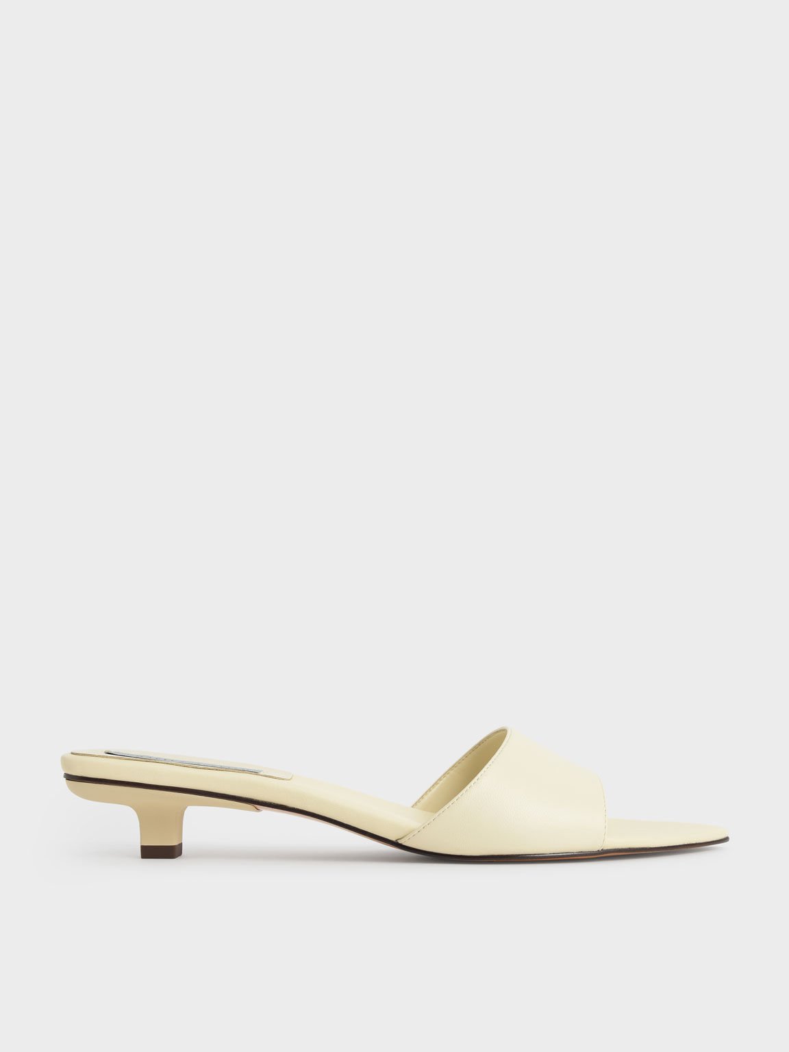 Chalk Kitten Heel Mules - CHARLES