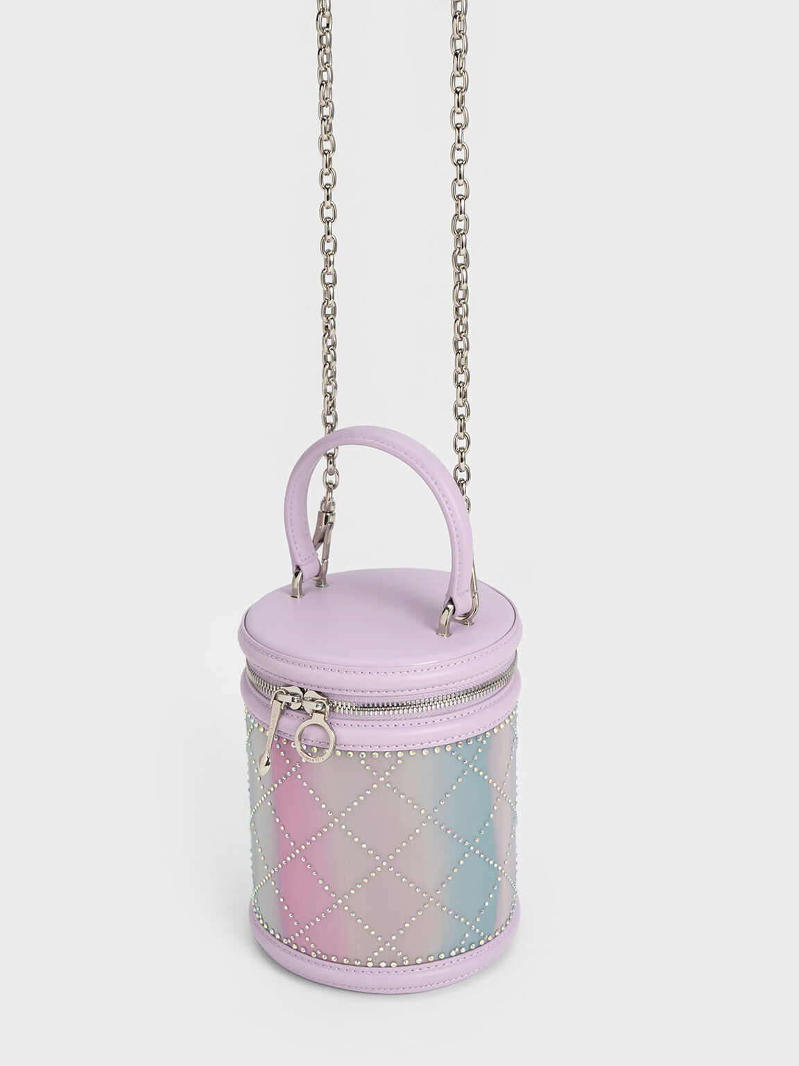 Tas Bucket Holographic Bead Embellished Marietta, Lilac, hi-res