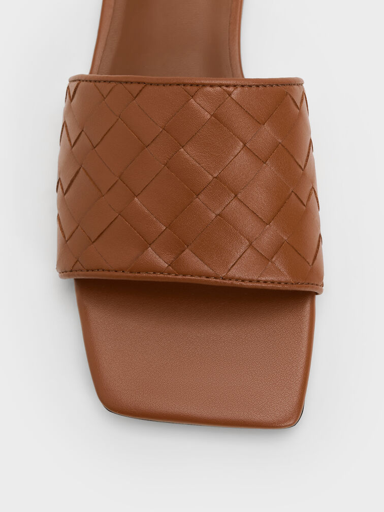 Sandal Slide Woven, Brown, hi-res