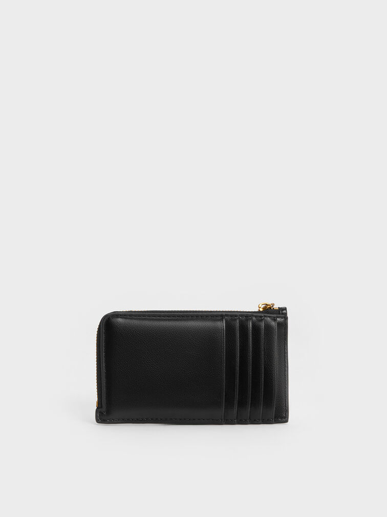 Dompet Card Holder Zip-Arounc Cesia, Black, hi-res