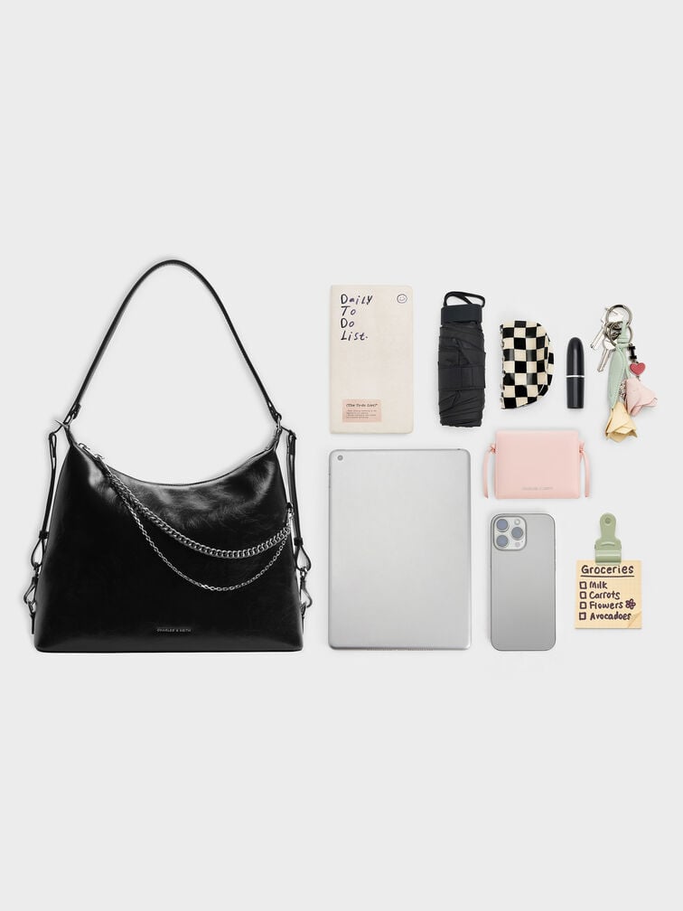 Tas Hobo Chain Atwood, Noir, hi-res