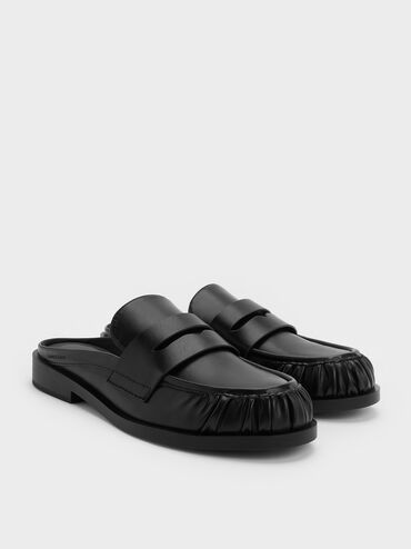 Dylan Penny Loafer Mules, Black, hi-res