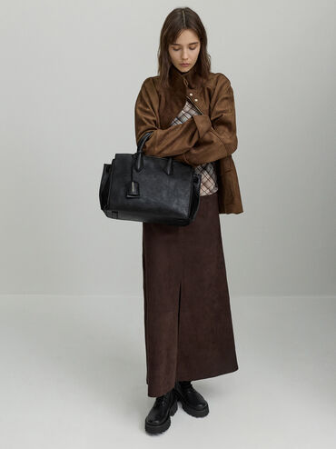Tas Tote Ginevra Large, Black, hi-res
