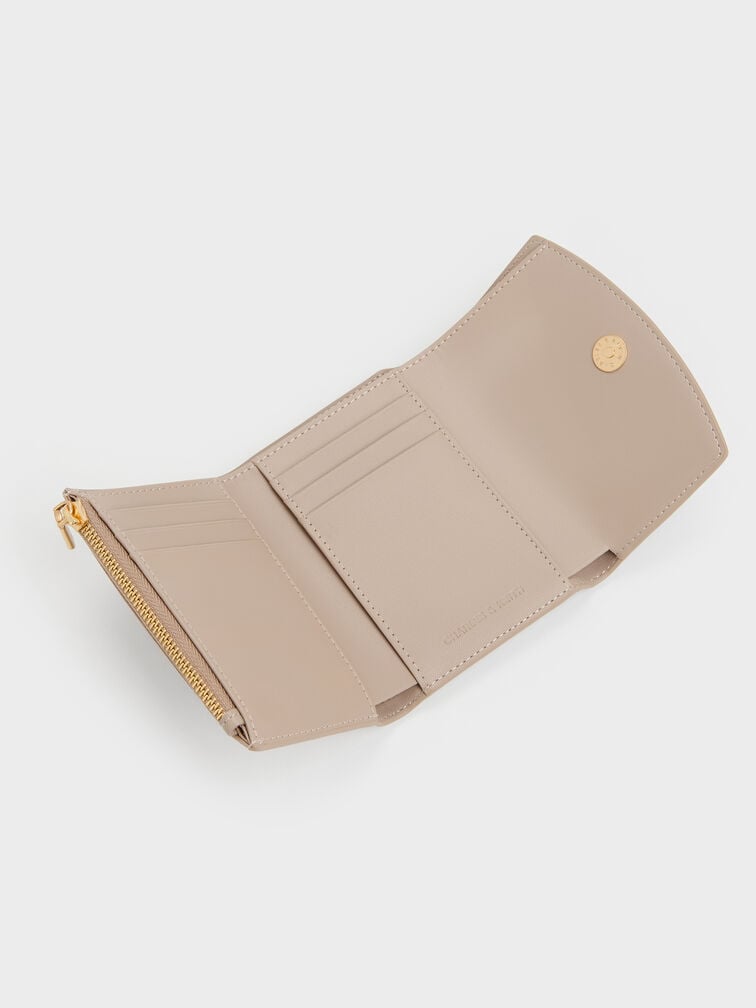 Dompet Flap Curved Briony, Taupe, hi-res
