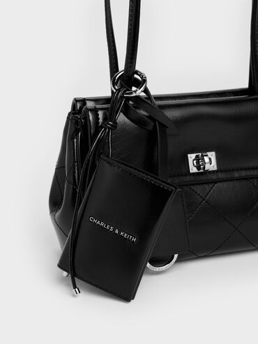 Tas Tote Quilted Apfra, Noir, hi-res