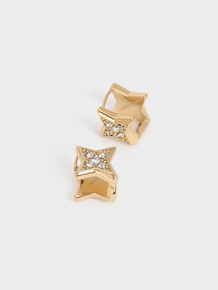 Anting Crystal Star Everest, Gold, hi-res