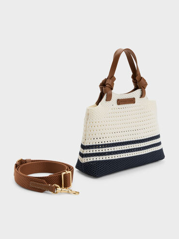 Tas Tote Knitted Striped Ida Mini, Multi, hi-res