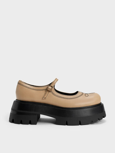 Lenox Stitch-Trim Mary Janes, Sand, hi-res