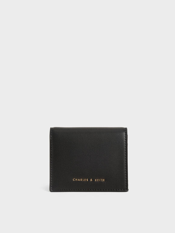 Zip Around Short Wallet, Black, hi-res