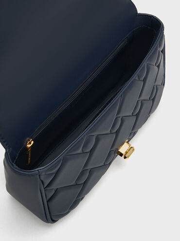 Tas Quilted Chain Tillie, Navy, hi-res