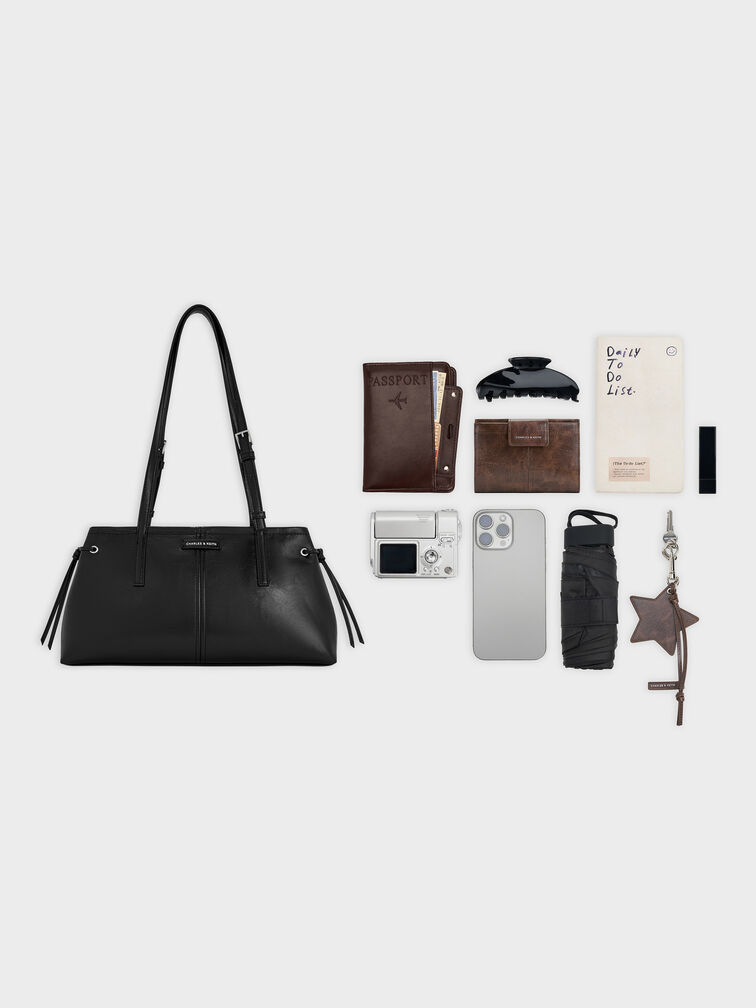 Tas Bahu Elongated-Handle Noane, Noir, hi-res