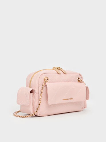 Duo Quilted Crossbody Bag, Soft Pink, hi-res