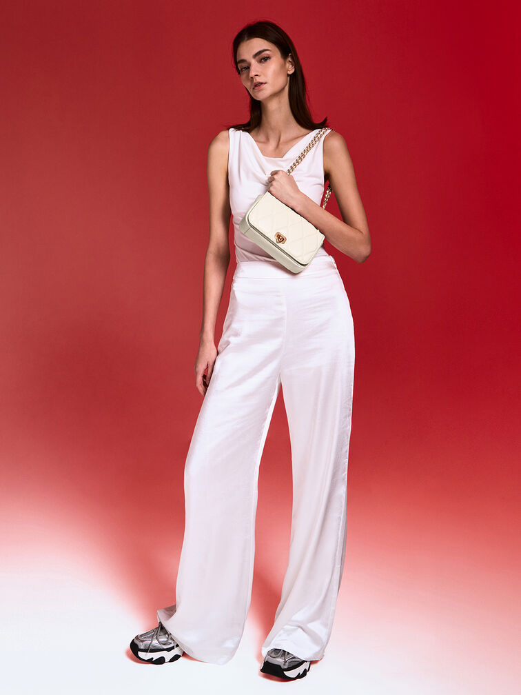 Arwen Diamond-Quilt Shoulder Bag, Cream, hi-res