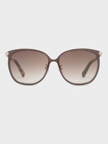 Oversized Shades, Brown, hi-res