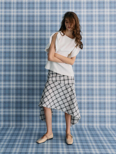 Lando Two-Tone Mary Jane Flats, Chalk, hi-res