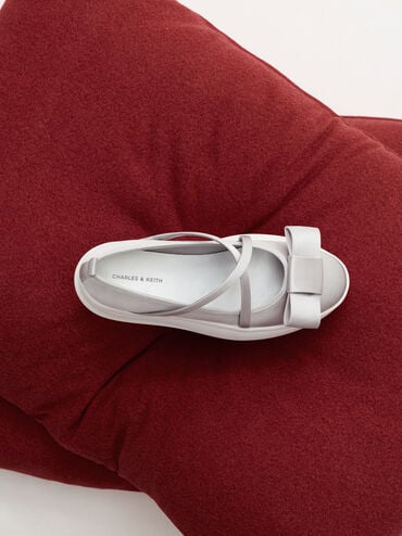 Sepatu Mary Janes Platform Bow Brantley, Grey, hi-res