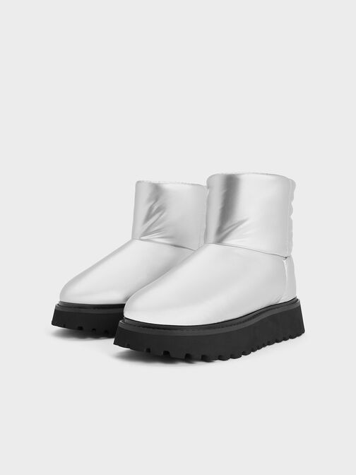Sepatu Ankle Boots Romilly Puffy, Silver, hi-res
