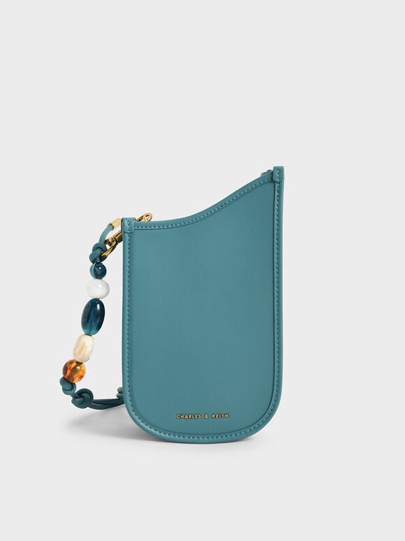 Pouch Phone Aviary Bead-Embellished Strap, Teal, hi-res