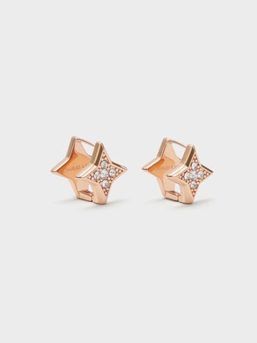 Anting Crystal Star Everest, Rose Gold, hi-res