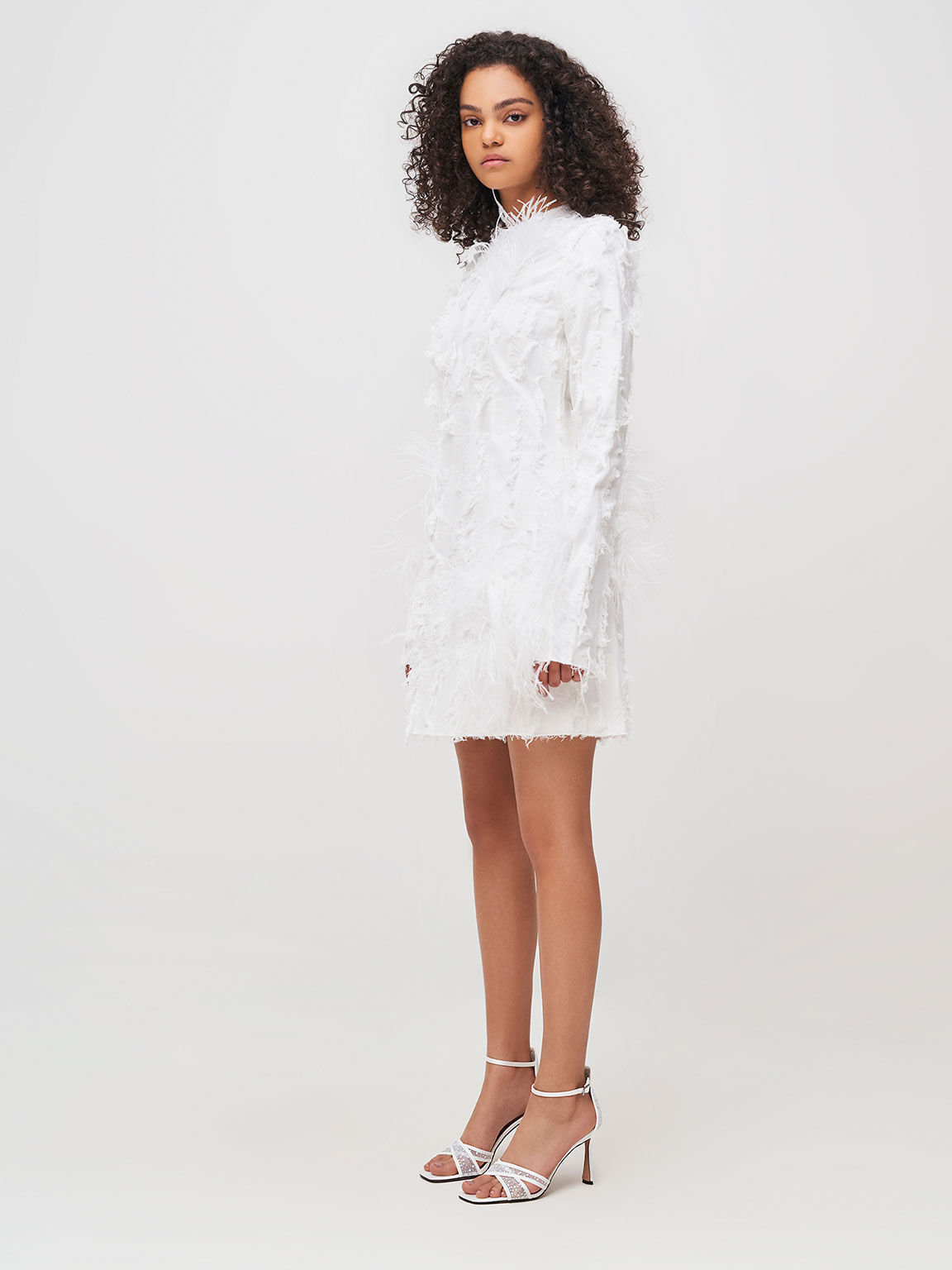 The Bridal Collection: Sandal Blythe Mesh & Satin Embellished, White, hi-res