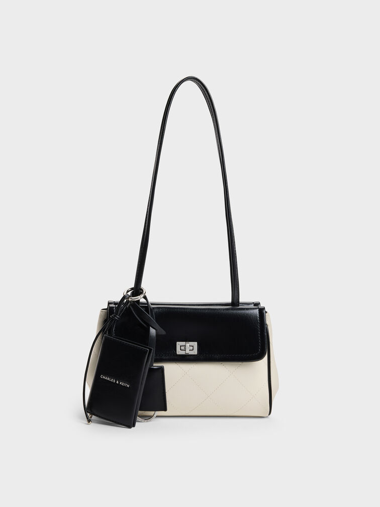 Tas Tote Quilted Apfra Two-Tone, Multi Cream, hi-res