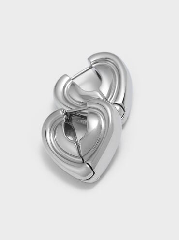 Anting Huggie Annalise, Silver, hi-res
