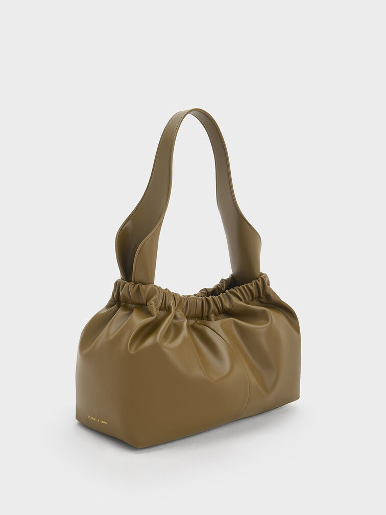 Tas Slouchy Ally Ruched Large, Khaki, hi-res