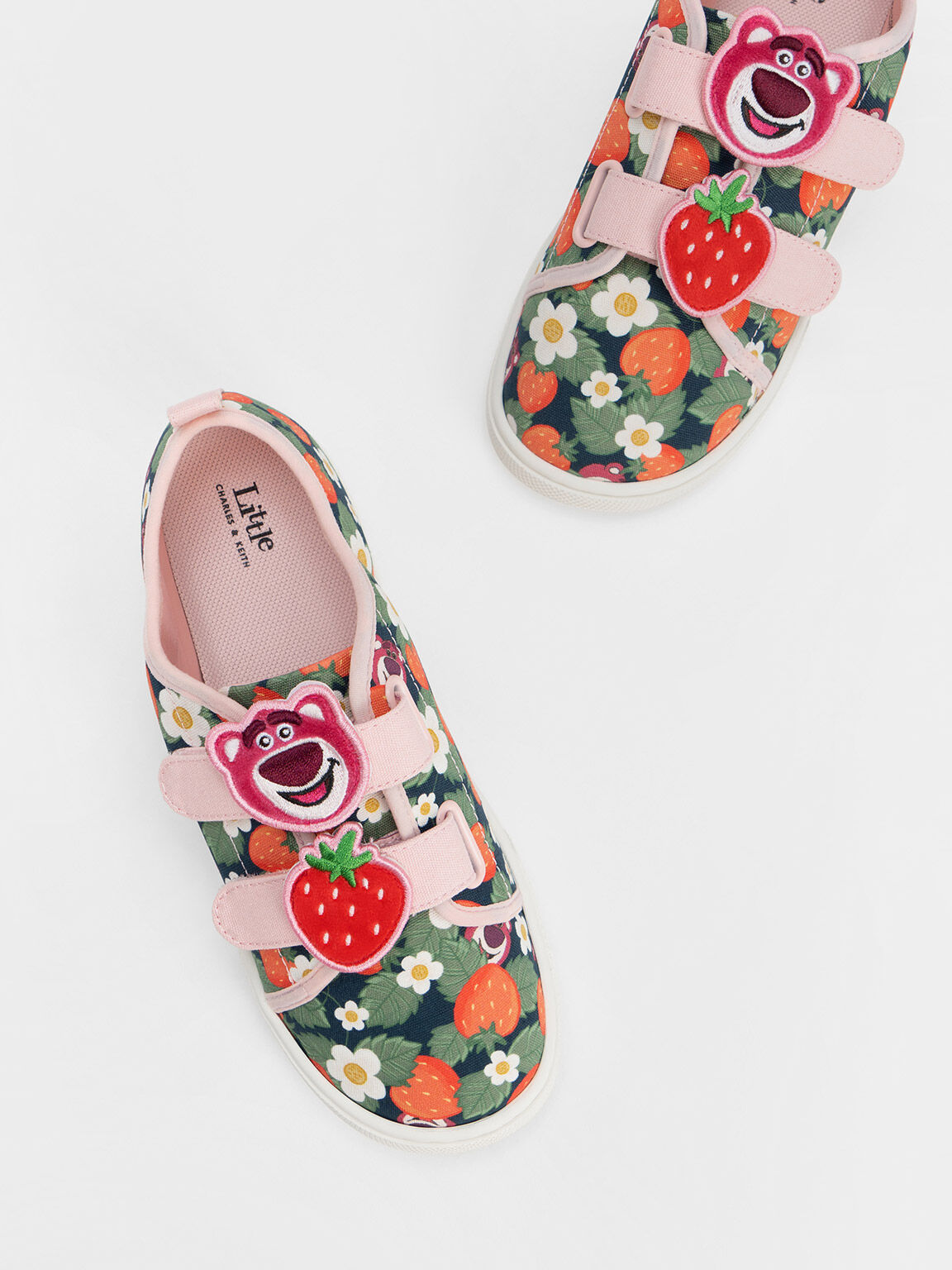 Sepatu Sneakers Girls' Strawberry-Print Lotso, Pink, hi-res