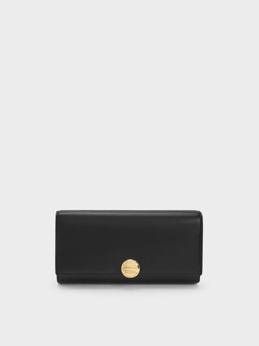 Dompet on-chain Behn Metallic Accent, Black, hi-res