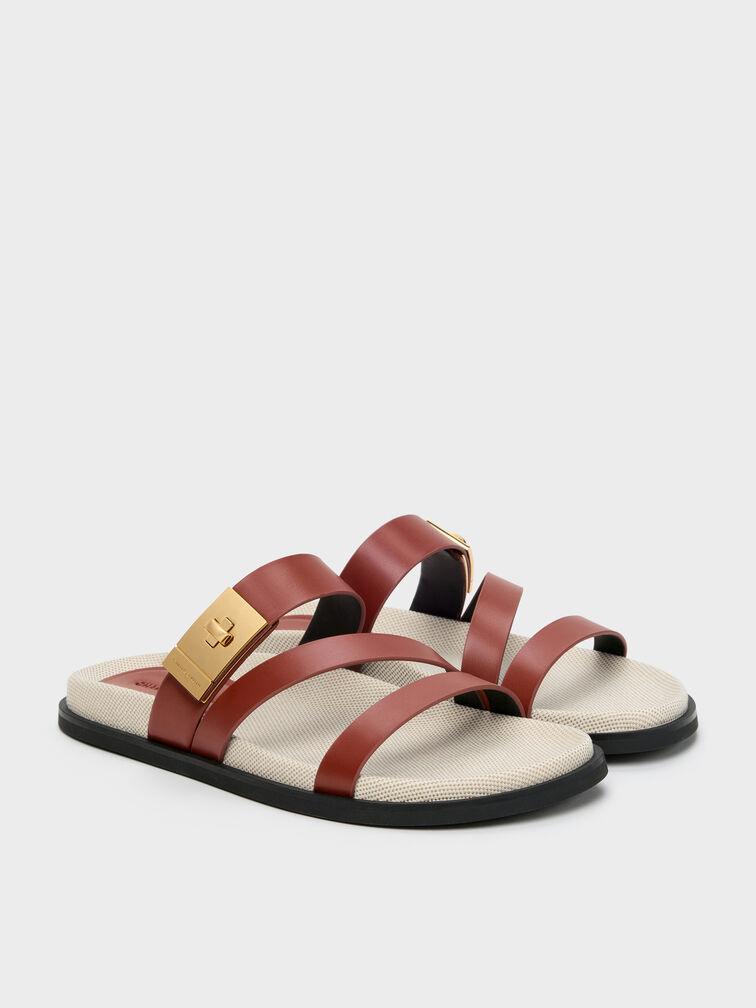 Sandal Strappy Metallic-Buckle Aelin Canvas, Multi, hi-res
