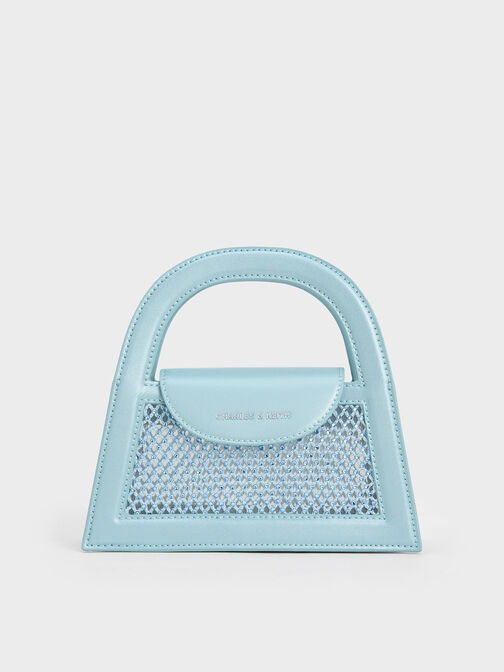 Este Crystal-Embellished Top Handle Bag, Light Blue, hi-res