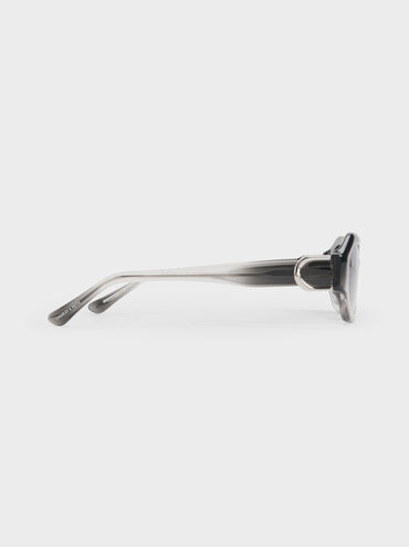 Gabine Ombre Oval Sunglasses, Grey, hi-res