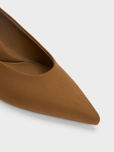 Sepatu Heels Kitten Suede Faux Emelia, Camel, hi-res