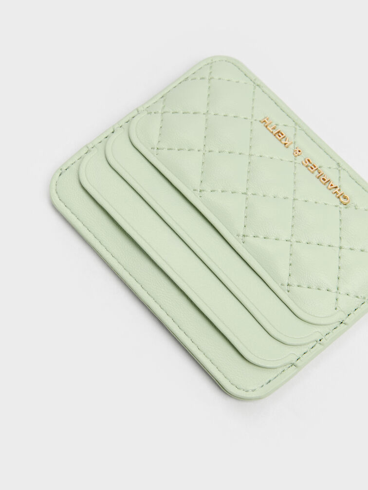 Card Holder Quilted Cleo, Mint Green, hi-res