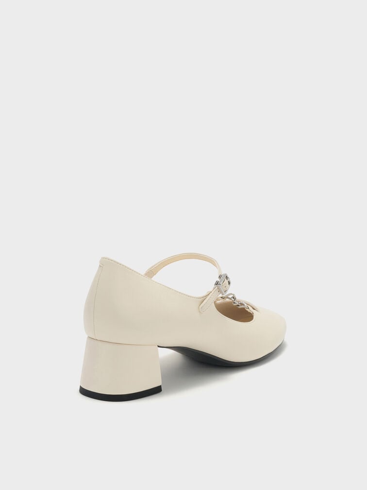 Shila Chain Mary Jane Pumps, Chalk, hi-res