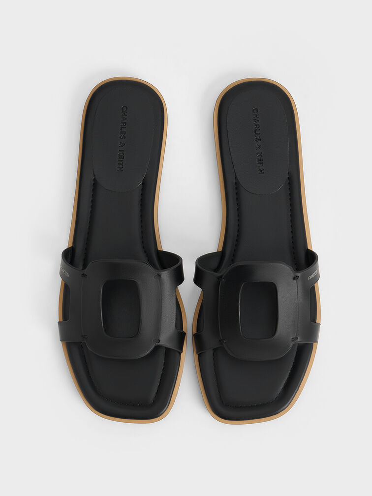 Sandal Slide Cut-Out Easley, Black, hi-res
