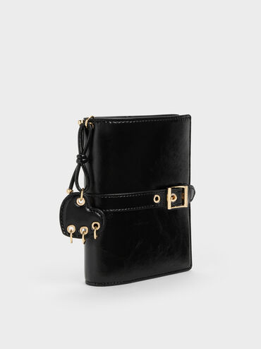 Dompet Holder Paspor Belted Heart Rey, Black, hi-res