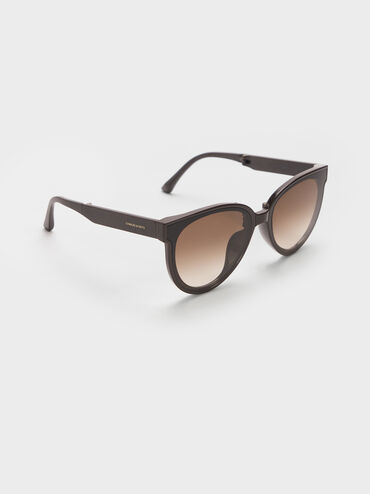 Kacamata Aviator Foldable Brea, Espresso Brown, hi-res