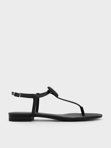 Koa Thong Sandals, Black, hi-res